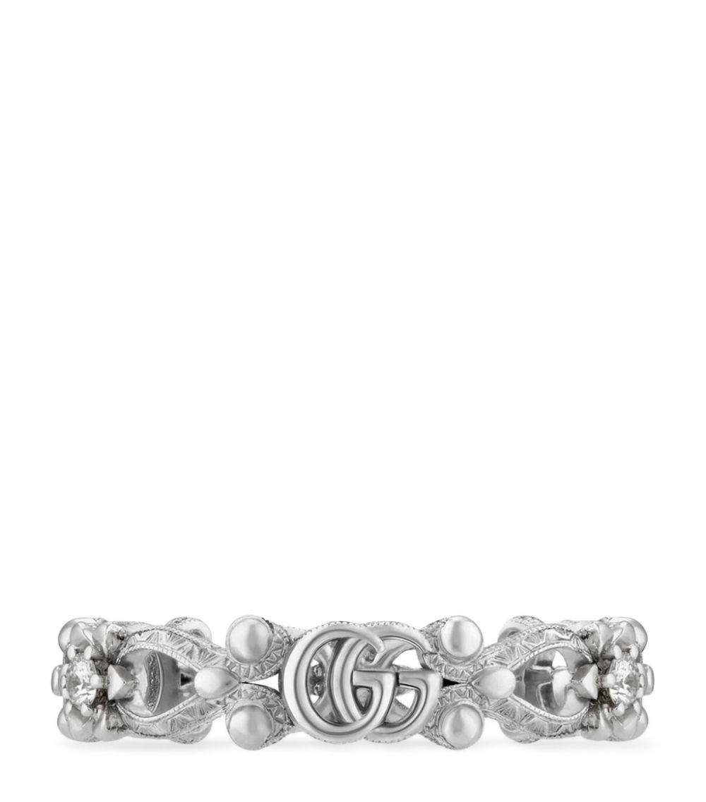 Gucci Gucci White Gold And Diamond Flora Ring