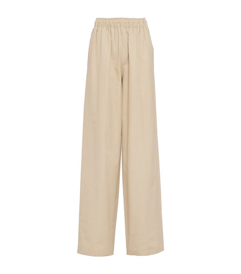 Prada Prada Cotton Poplin Wide-Leg Trousers