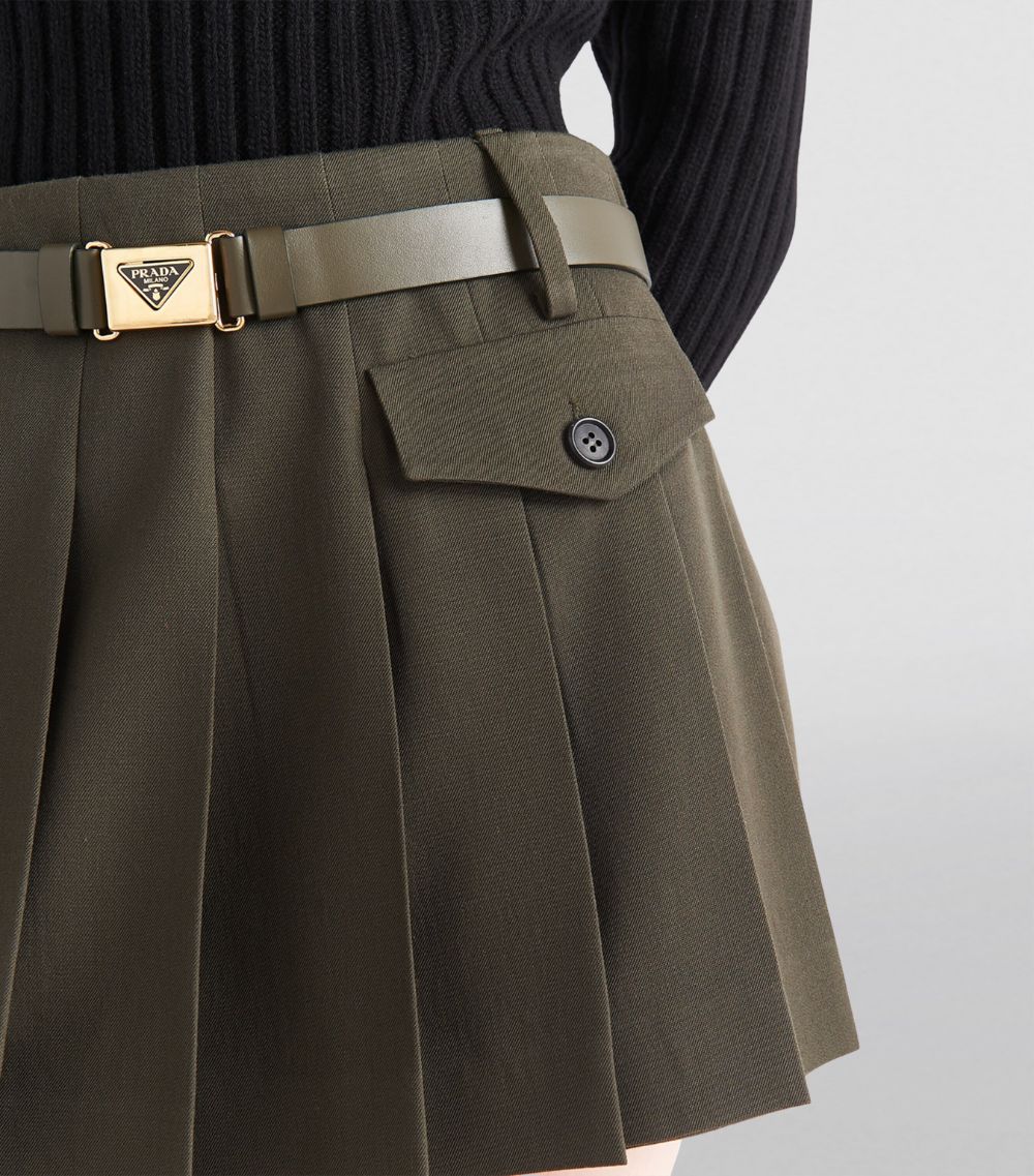 Prada Prada Wool Gabardine Mini Skirt