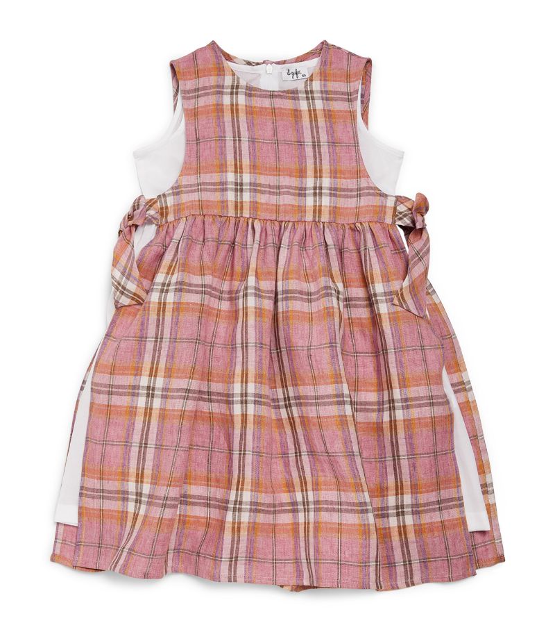 Il Gufo Il Gufo Cotton Checked Double-Layer Dress (3-10 Years)