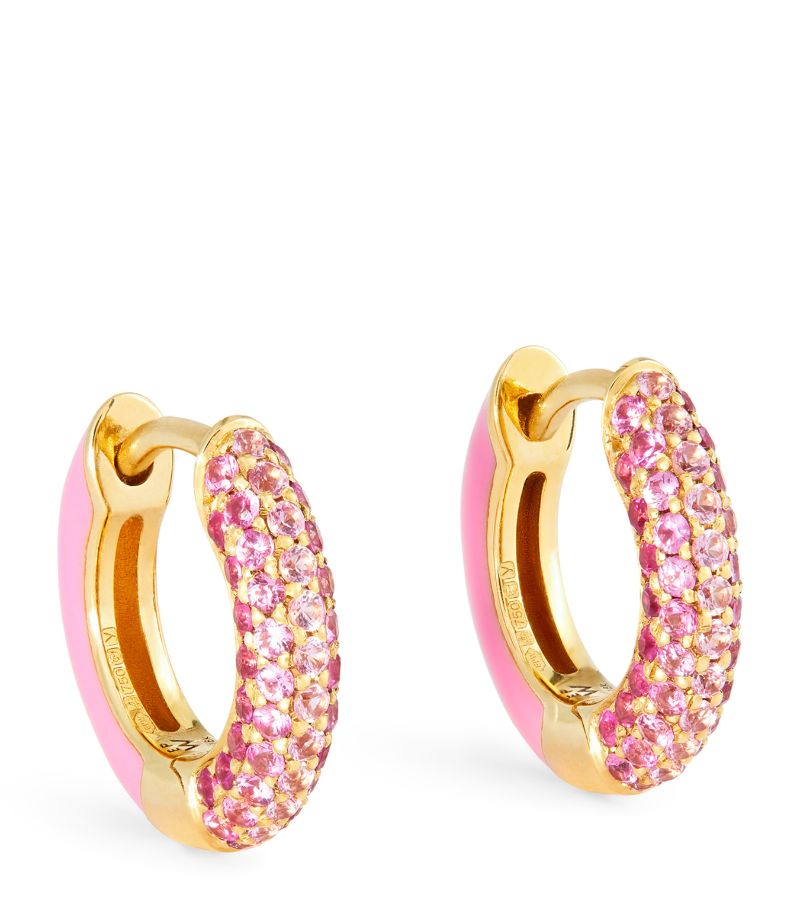 Emily P. Wheeler Emily P. Wheeler Yellow Gold, Sapphire And Ruby Ombre Hoop Earrings