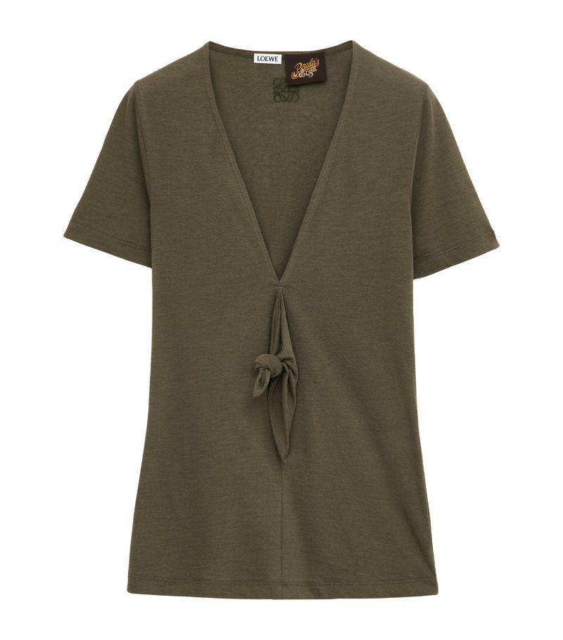 Loewe Loewe X Paula'S Ibiza Cotton-Blend Knot-Detail T-Shirt