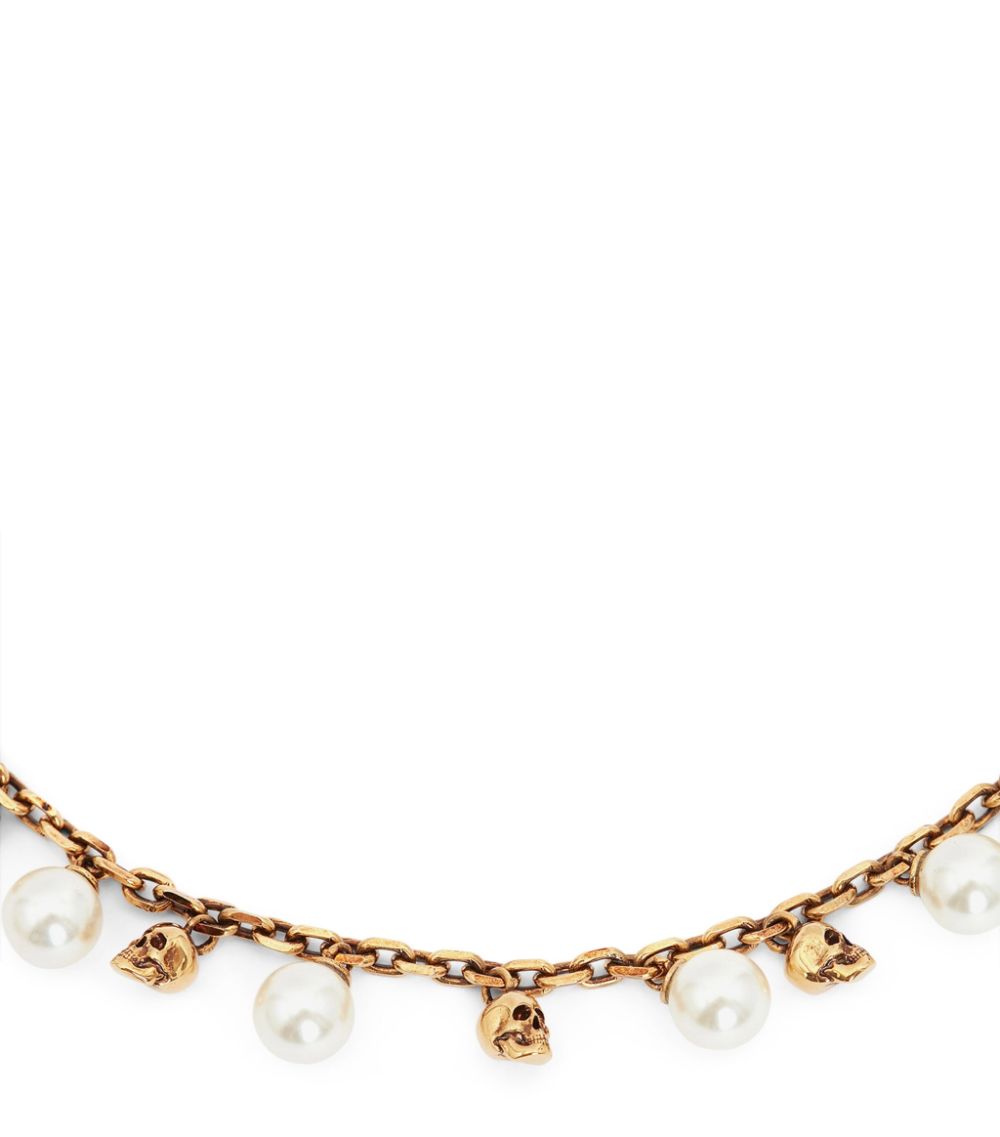 Alexander McQueen Alexander Mcqueen Skull And Faux Pearl Necklace