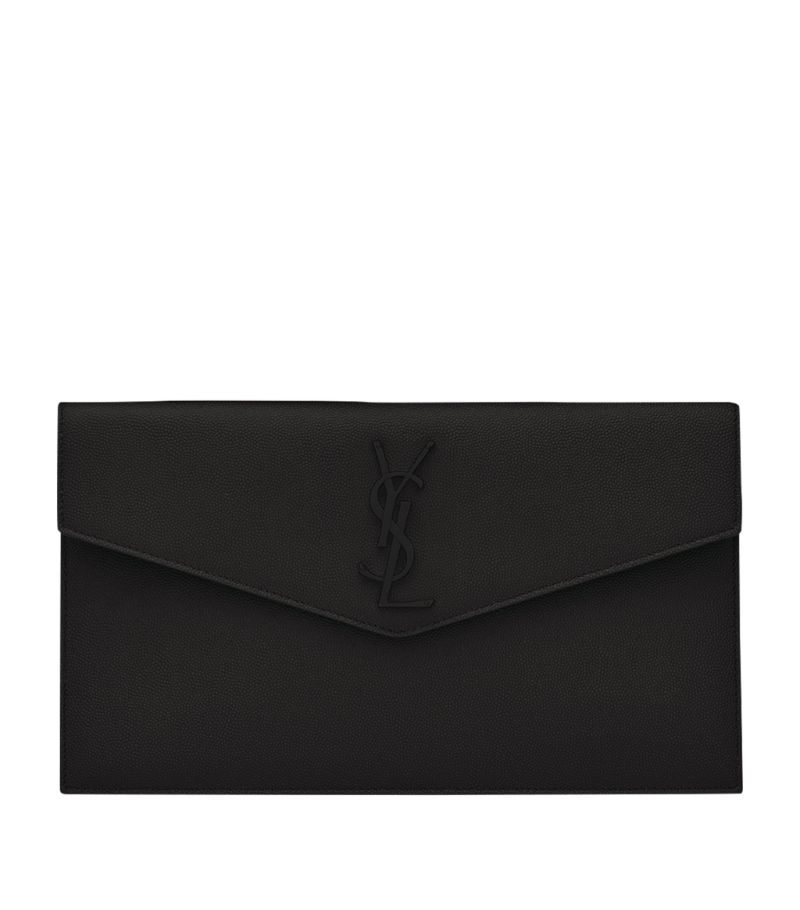 Saint Laurent Saint Laurent Leather Uptown Clutch Bag