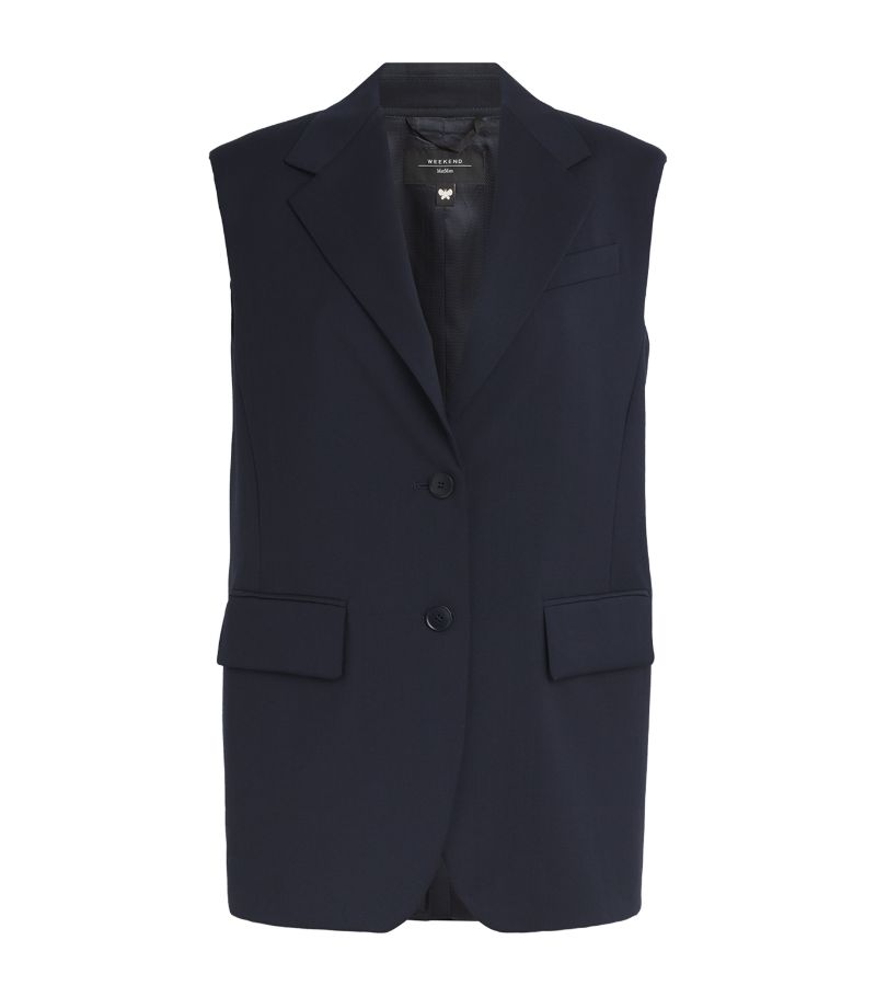 Weekend Max Mara Weekend Max Mara Wool Sleeveless Blazer