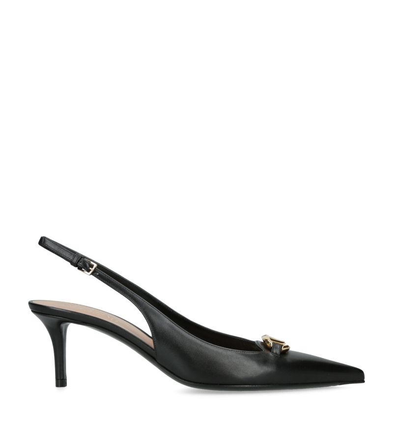 VALENTINO GARAVANI Valentino Garavani Leather Vlogo Slingback Pumps 60