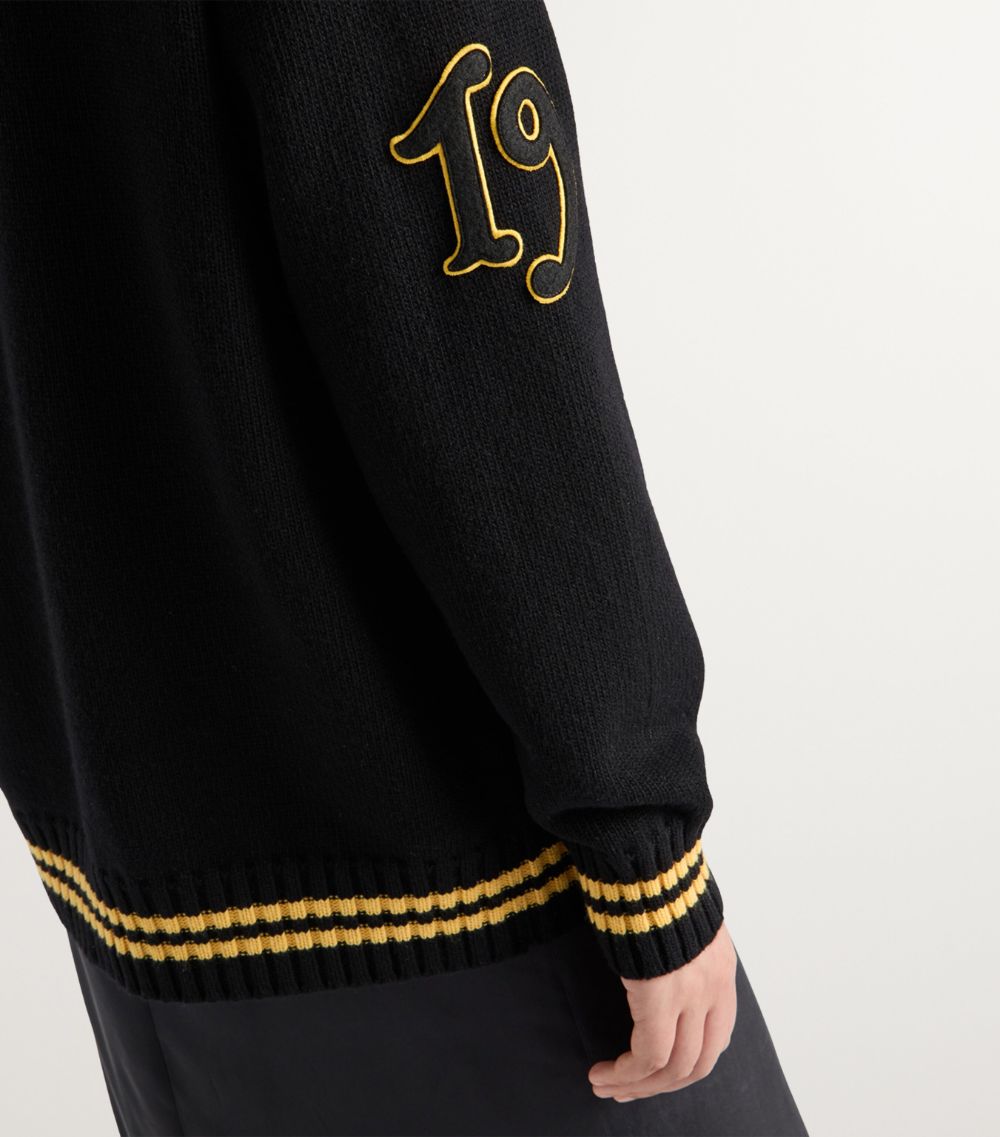 Prada Prada Wool-Cashmere Varsity Cardigan