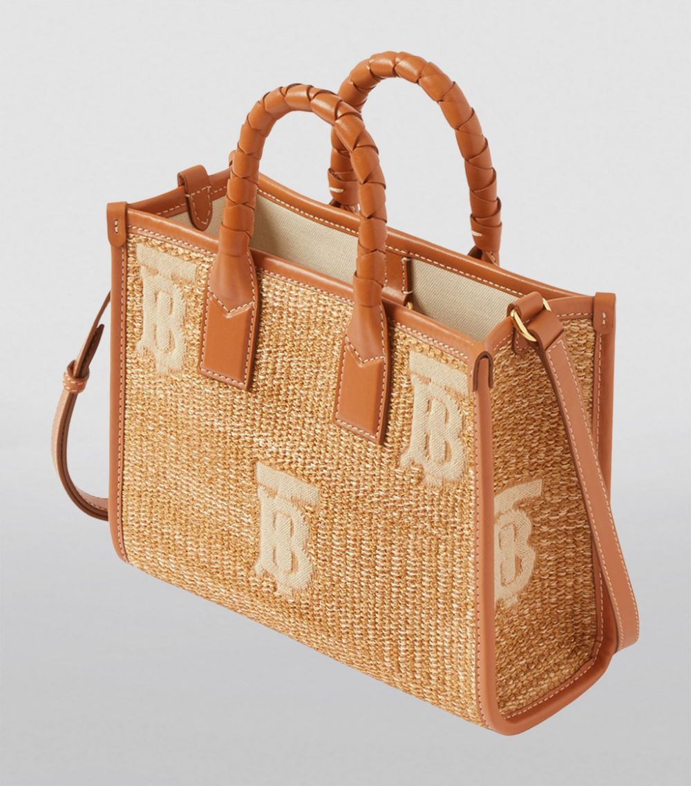 Burberry Burberry Mini Raffia Freya Tote Bag