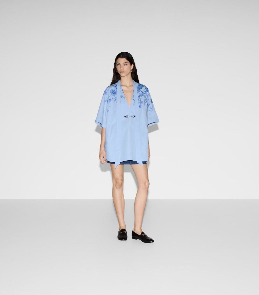 Gucci Gucci Cotton Poplin Horsebit Mini Dress