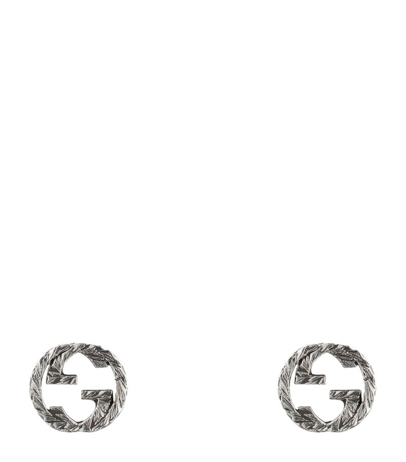 Gucci Gucci Sterling Silver Interlocking G Stud Earrings