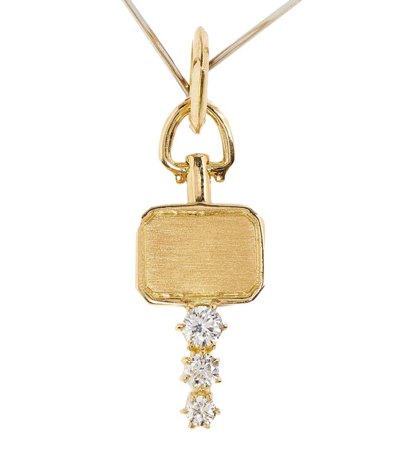 Jade Trau Jade Trau Yellow Gold And Diamond Mini Catherine Key Charm