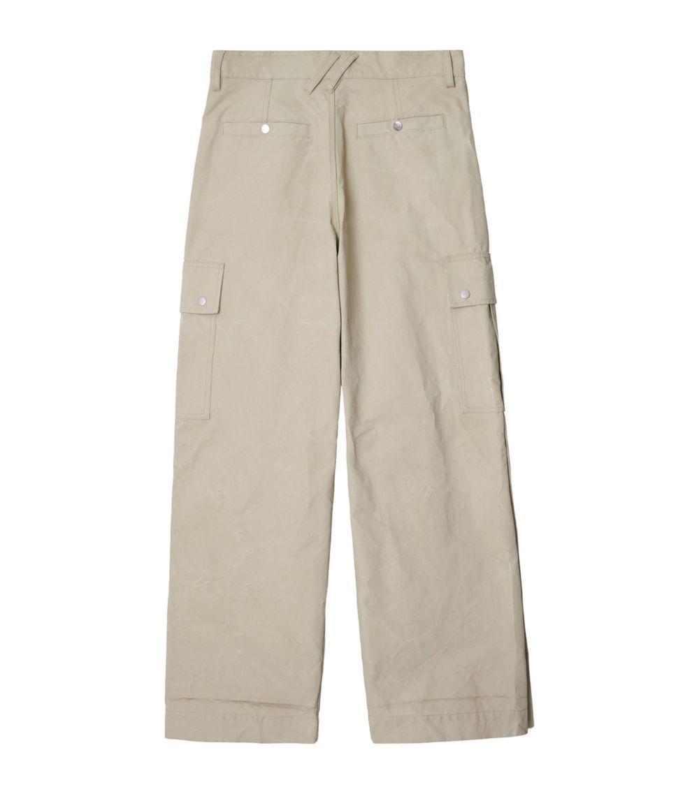 Burberry Burberry Cotton Cargo Wide-Leg Trousers