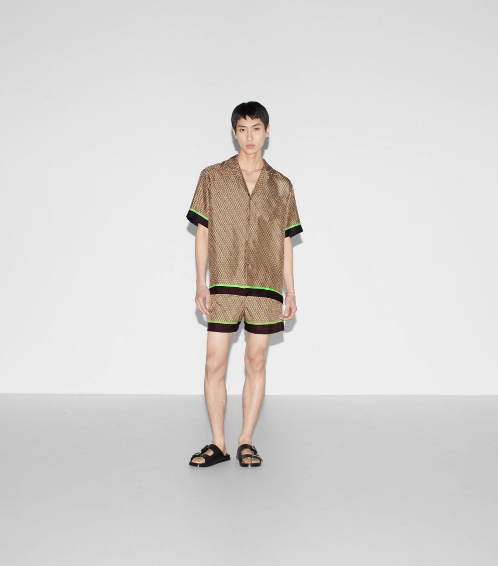 Gucci Gucci Silk Logo Bowling Shirt