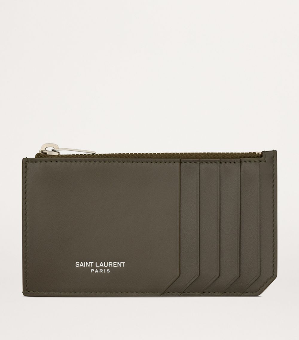 Saint Laurent Saint Laurent Leather Zip-Up Card Holder