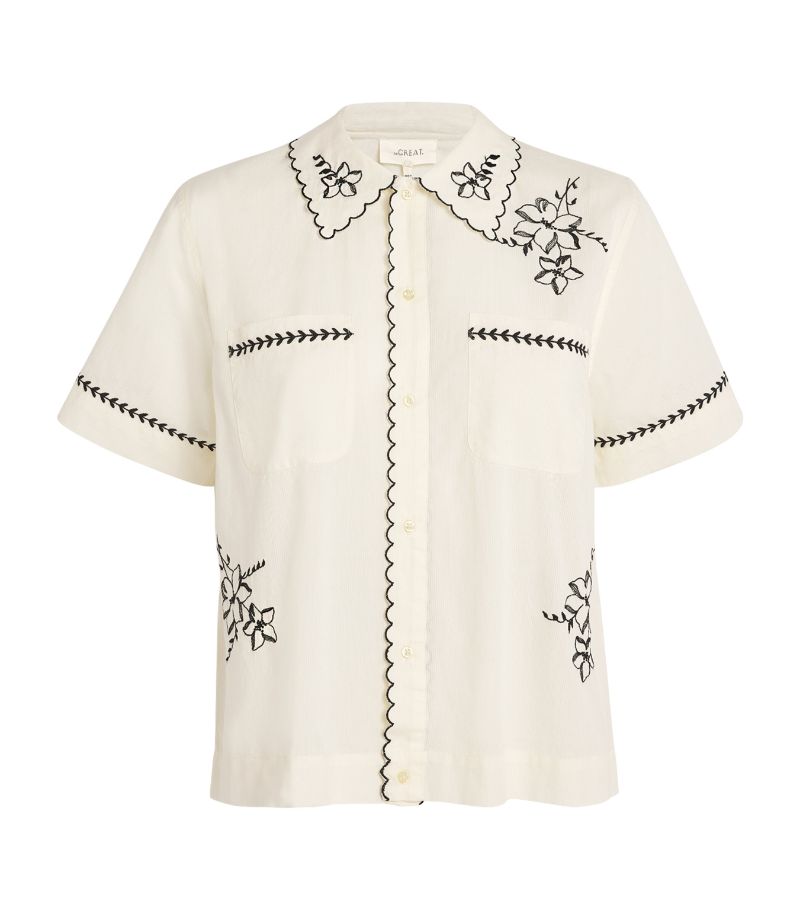  The Great. Cotton Embroidered Bowling Shirt