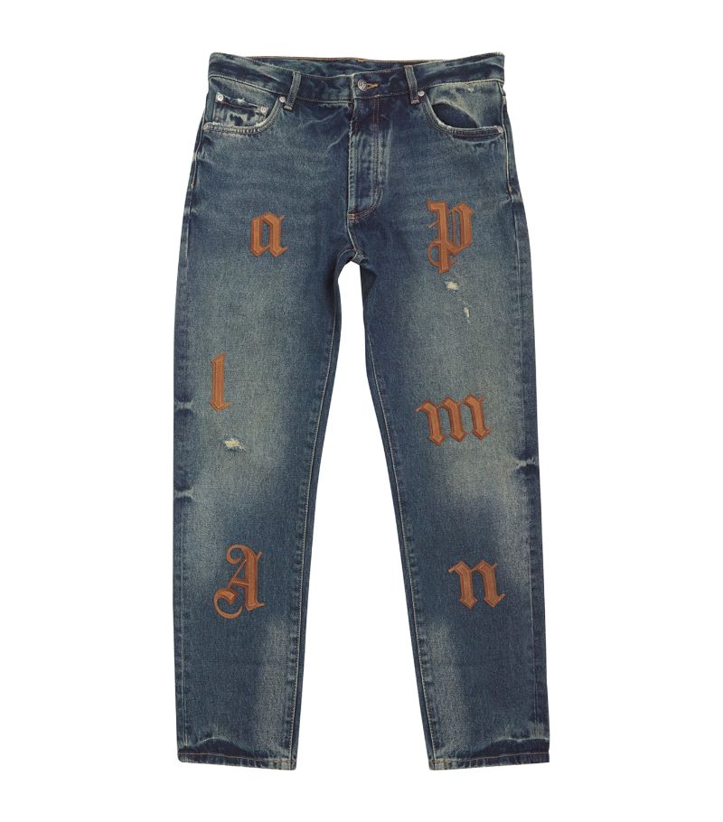 PALM ANGELS Palm Angels Logo Patch Jeans