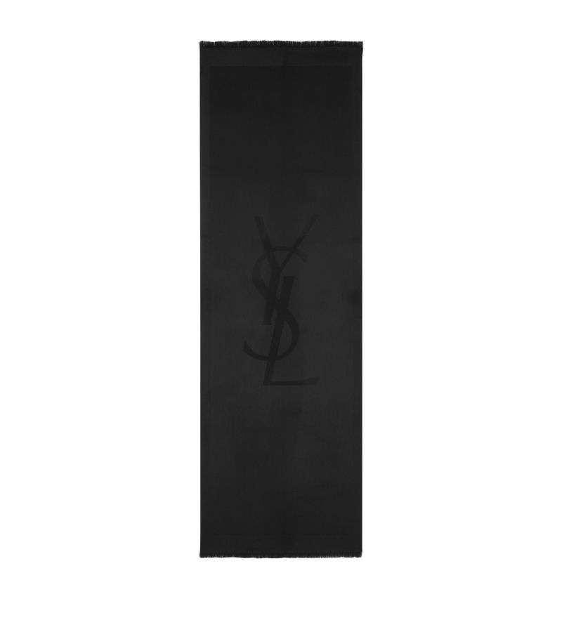 Saint Laurent Saint Laurent Wool Logo Scarf