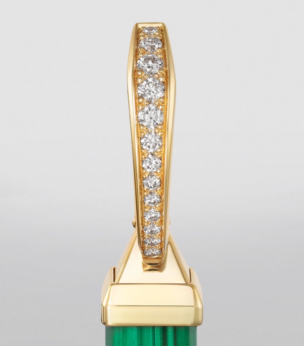 Cartier Cartier Yellow Gold, Diamond And Malachite Les Berlingots De Cartier Earrings