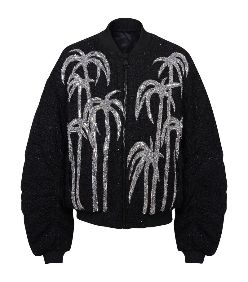 Balmain Balmain Tweed Embellished Bomber Jacket