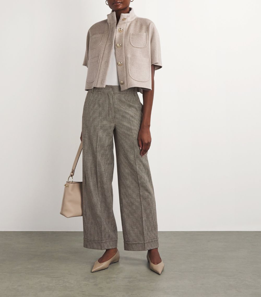 Max Mara Max Mara Wool-Cashmere Houndstooth Trousers