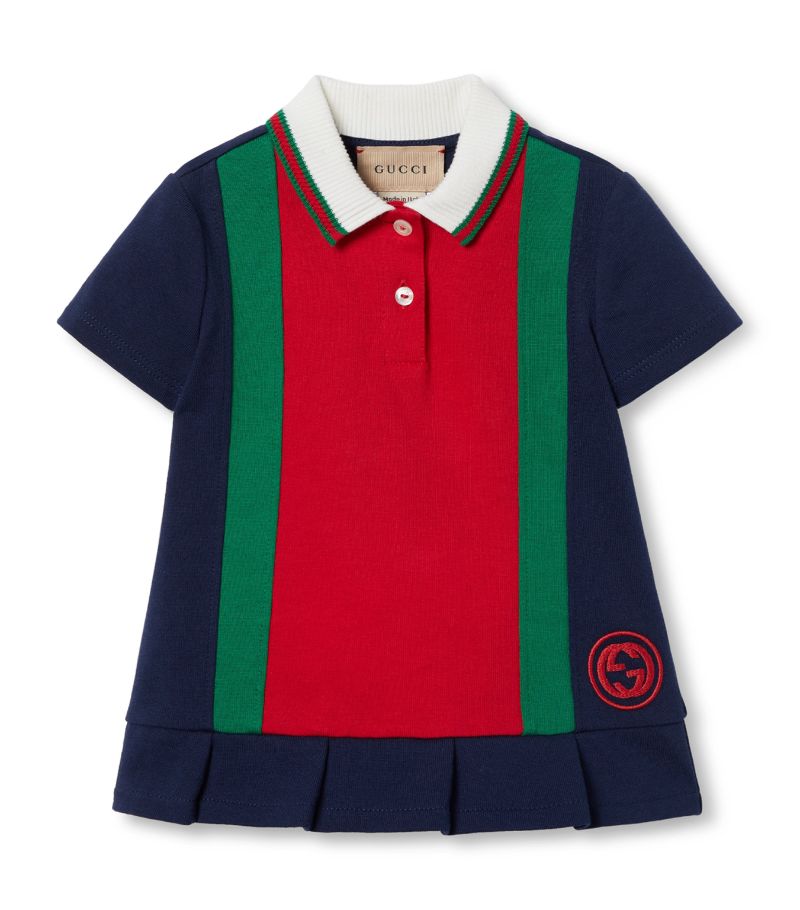 Gucci Gucci Kids Cotton Web Stripe Dress (3-36 Months)