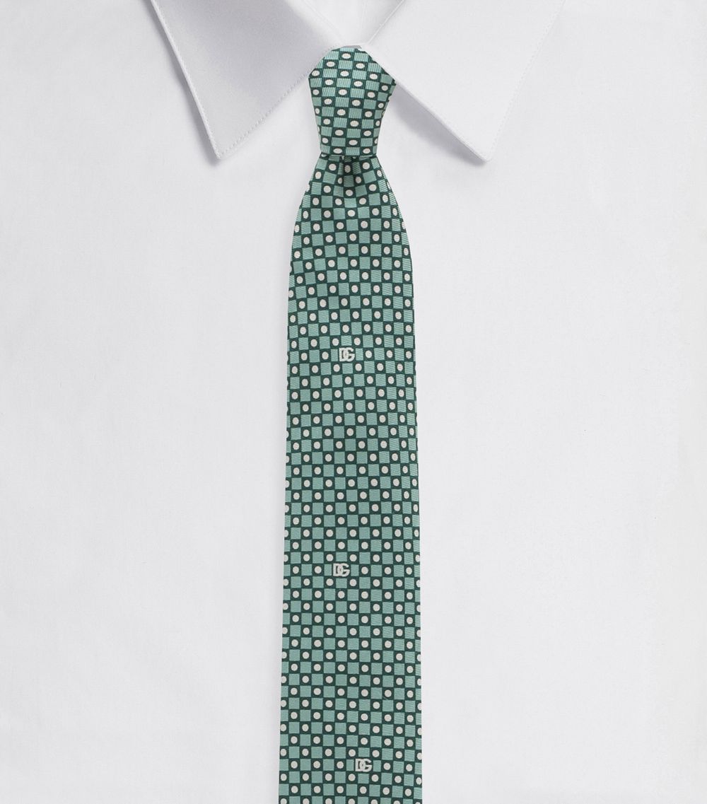 Dolce & Gabbana Dolce & Gabbana Silk Patterned Logo Tie