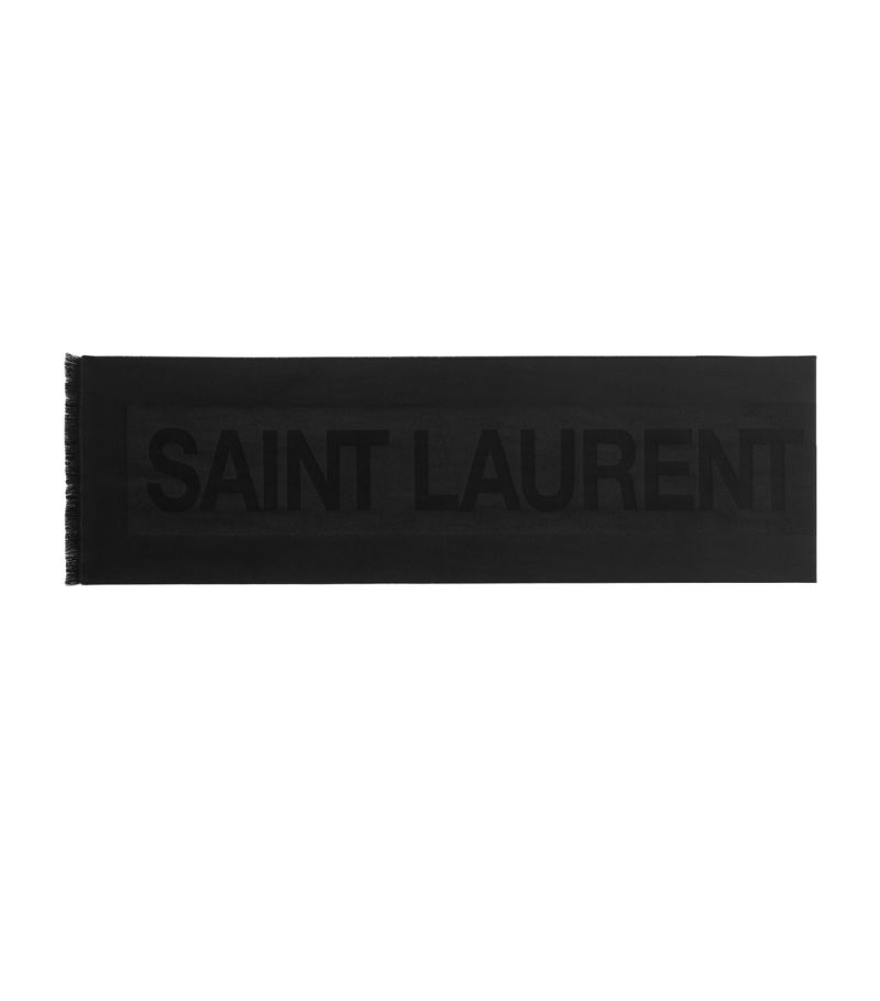 Saint Laurent Saint Laurent Wool Logo Scarf