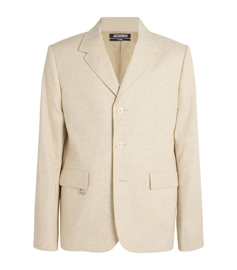 Jacquemus Jacquemus Viscose-Linen Single-Breasted Blazer