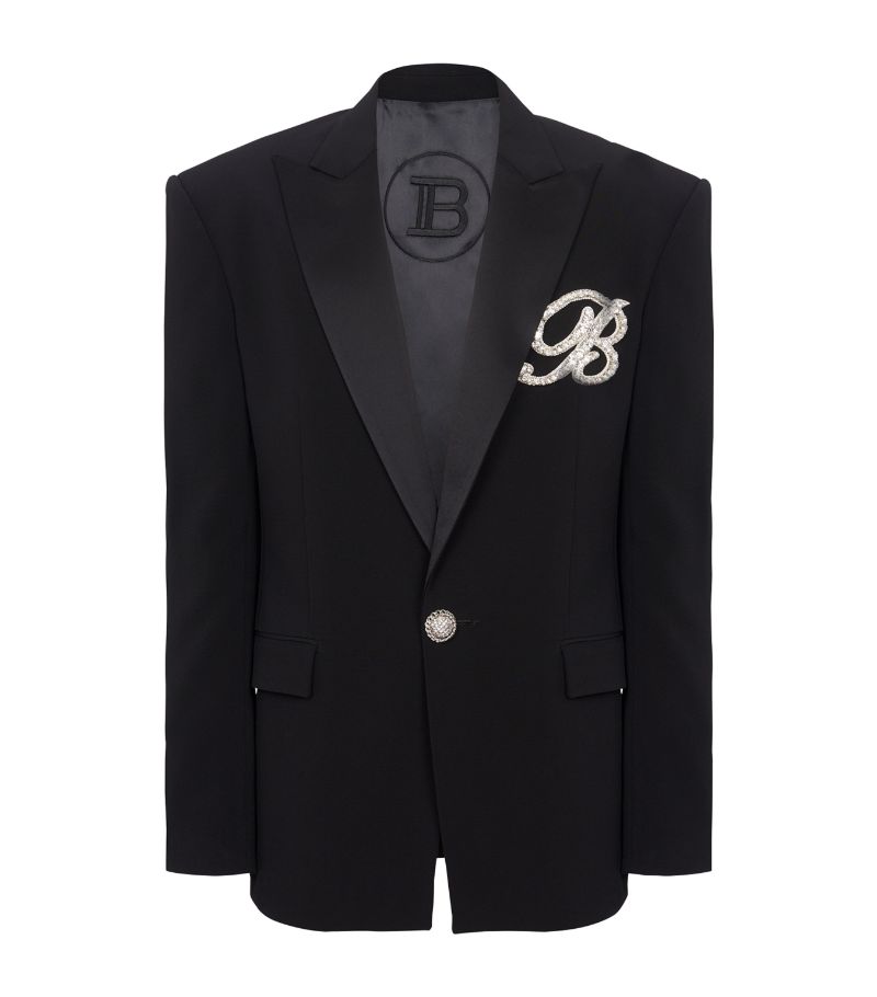 Balmain Balmain Embroidered-Monogram Dinner Jacket