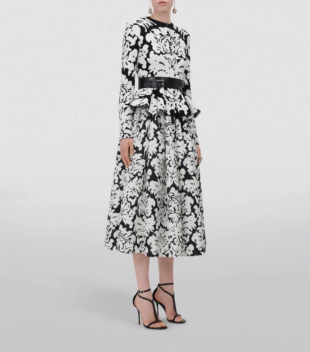 Alexander McQueen Alexander Mcqueen Brocade Print Pleated Midi Skirt