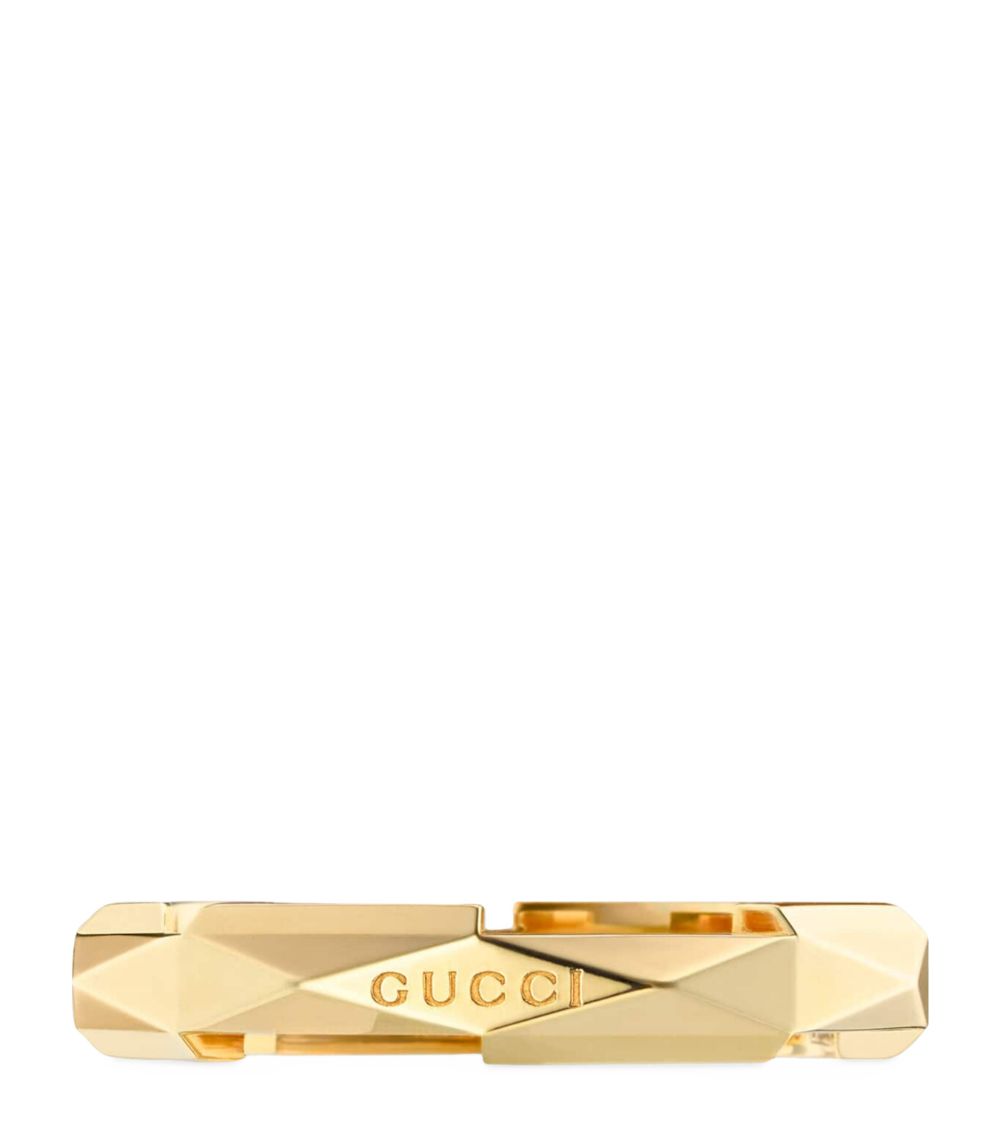 Gucci Gucci Yellow Gold Link To Love Studded Ring