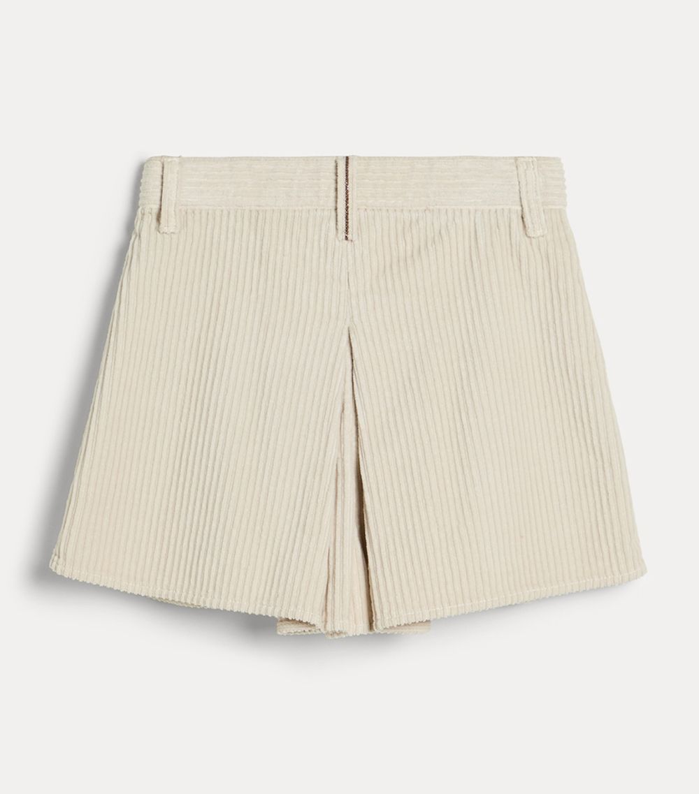 Brunello Cucinelli Kids Brunello Cucinelli Kids Comfort-Corduroy Pleated Shorts (4-12 Years)