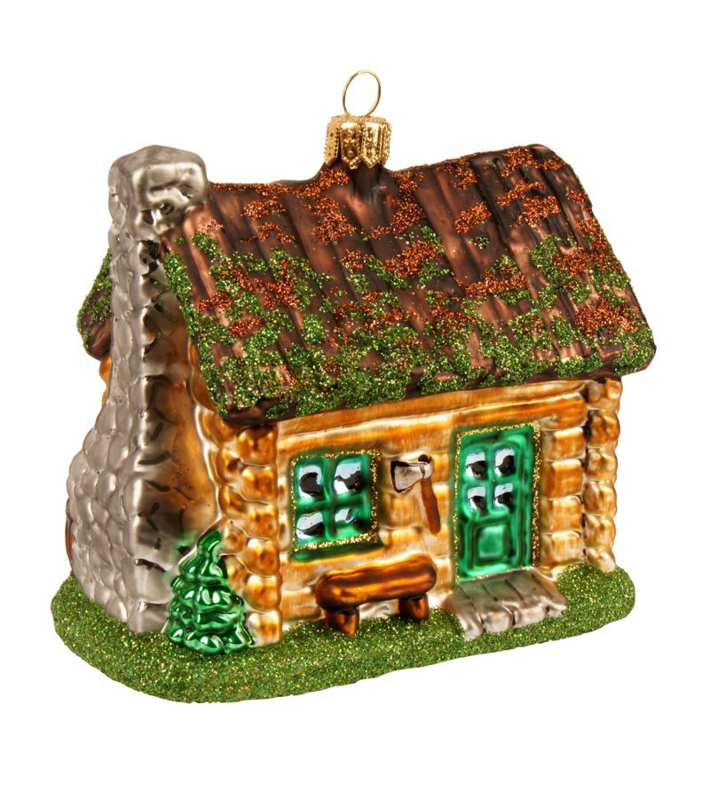 Harrods Harrods Glass Summer Log Cabin Tree Decoration