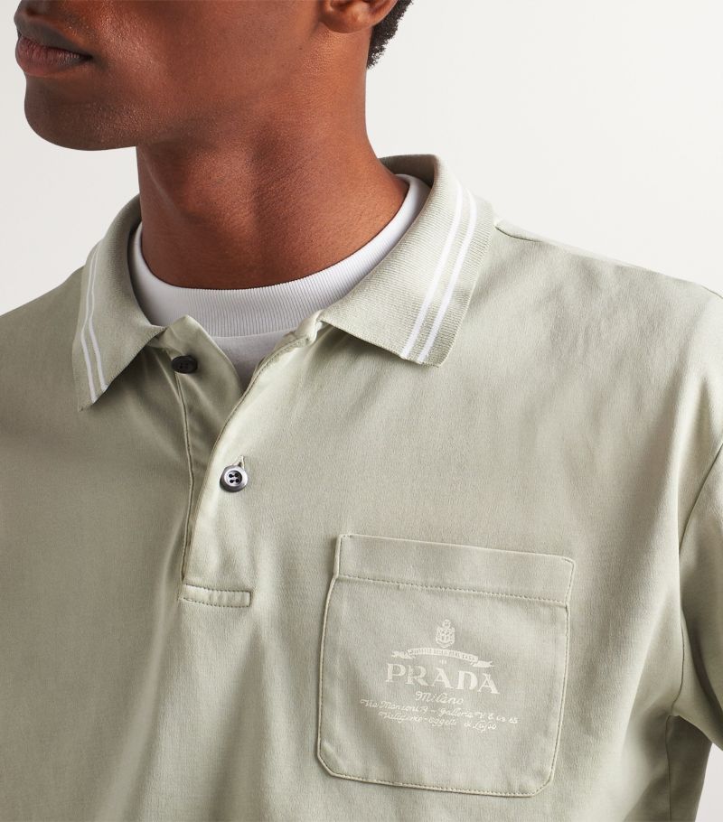 Prada Prada Cotton Logo Polo Shirt