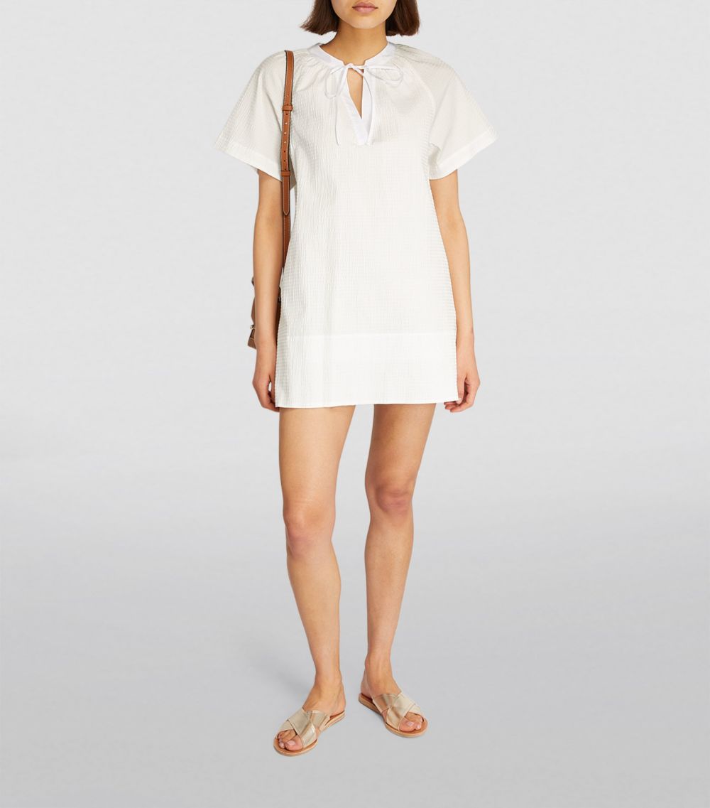  Claudie Pierlot Stretch-Cotton Smocked Mini Dress