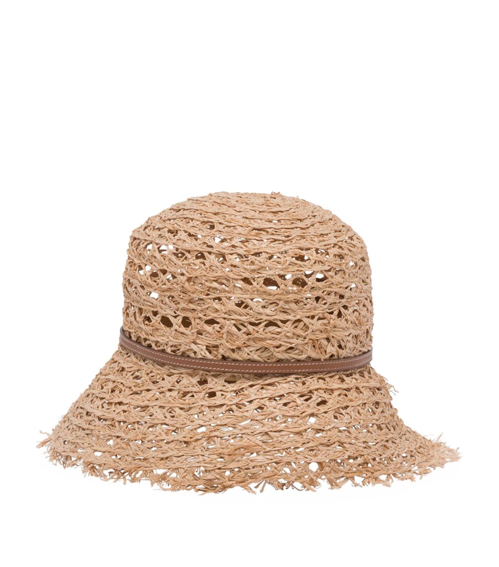 Prada Prada Raffia Triangle Bucket Hat