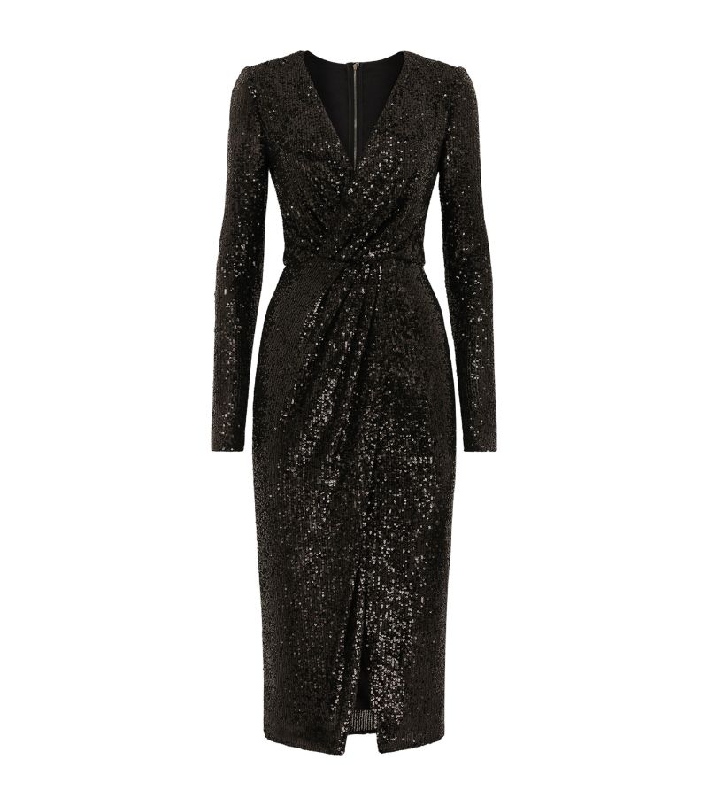 Dolce & Gabbana Dolce & Gabbana Sequin-Embellished V-Neck Midi Dress