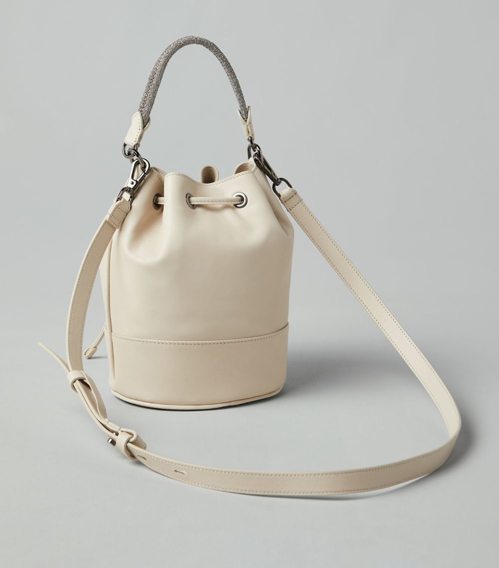 Brunello Cucinelli Brunello Cucinelli Leather Monili-Strap Bucket Bag