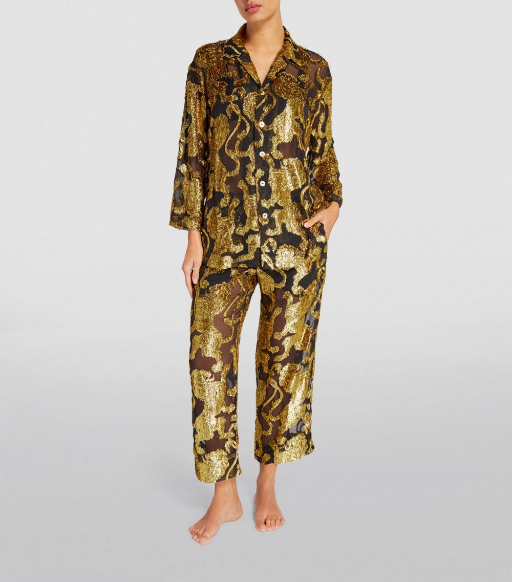 Olivia Von Halle Olivia Von Halle Silk-Blend Casablanca Noble Pyjama Set
