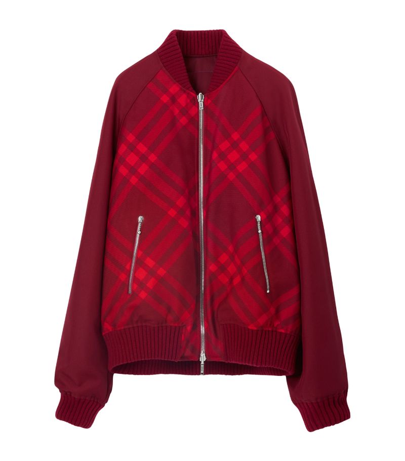 Burberry Burberry Wool-Blend Reversible Bomber Jacket