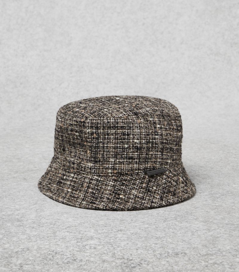 Brunello Cucinelli Brunello Cucinelli Virgin Wool-Alpaca Tweed Bucket Hat