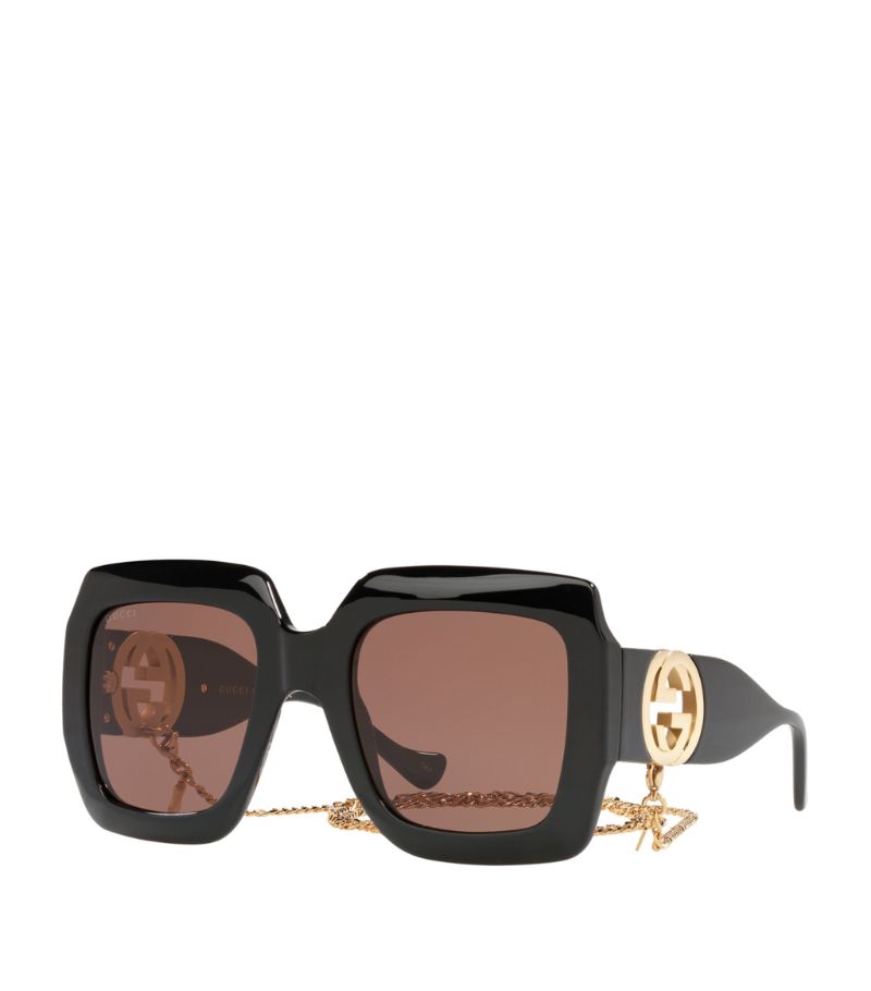 Gucci Gucci Rectangle Sunglasses With Chain