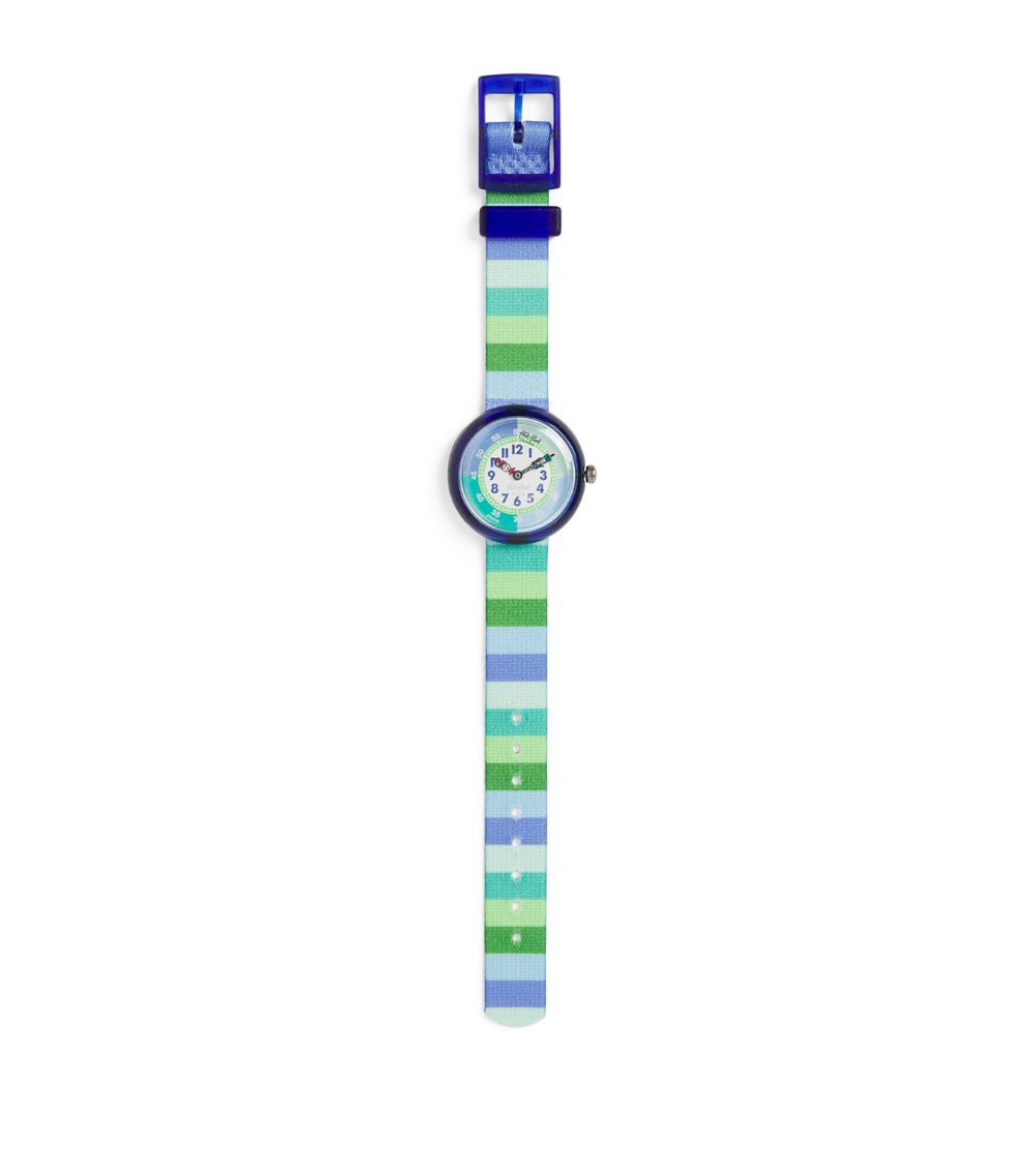 Flik Flak Flik Flak Stripy Green Watch 31.85Mm