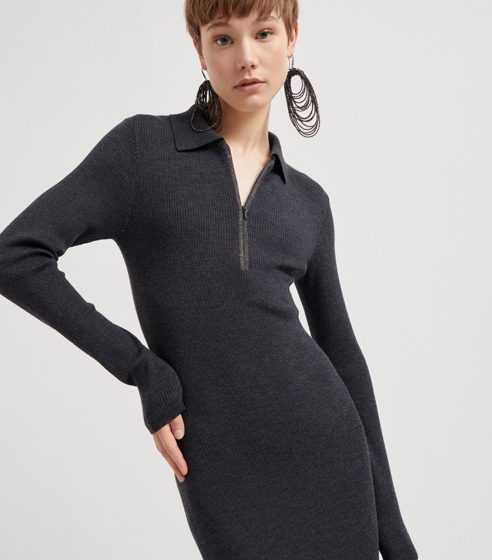 Brunello Cucinelli Brunello Cucinelli Virgin Wool-Cashmere Midi Dress