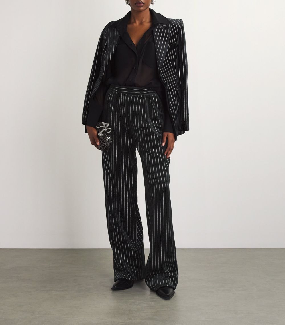  Alex Perry Velvet Embellished Tailored Trousers