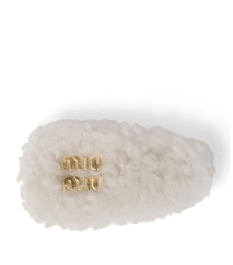 Miu Miu Miu Miu Shearling Logo Hair Clip