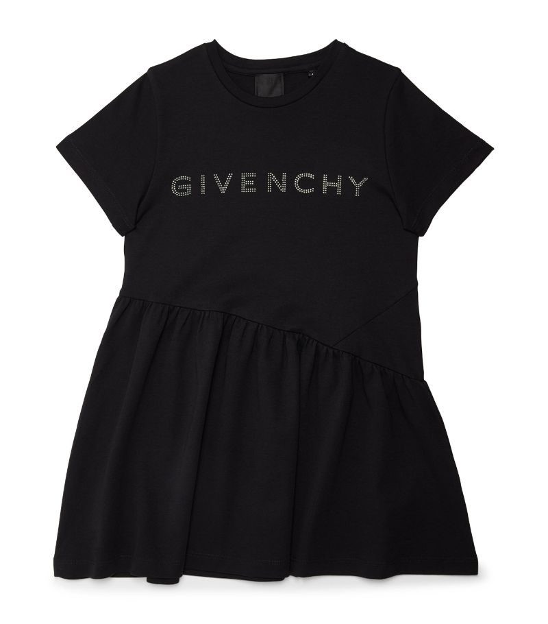 Givenchy Givenchy Kids Cotton Embellished-Logo Dress (4-12+ Years)