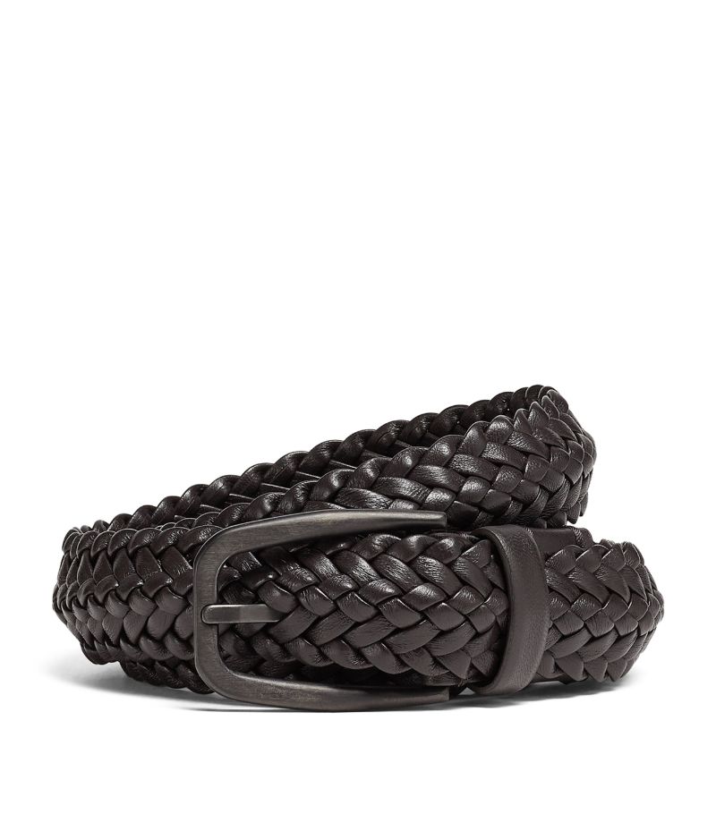 zegna Zegna Leather Woven Belt