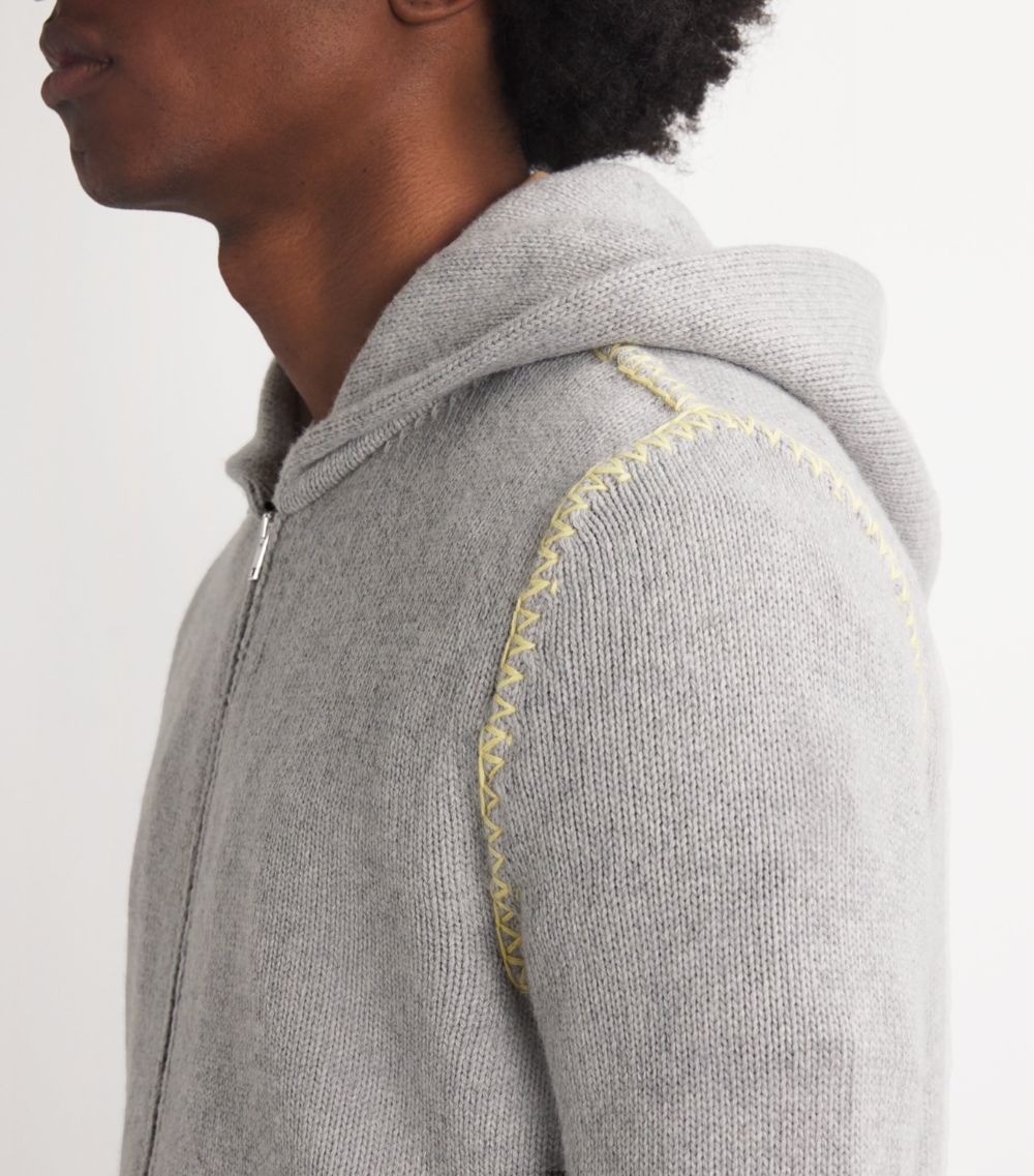 Marni Marni Wool-Blend Contrast-Stitch Hoodie