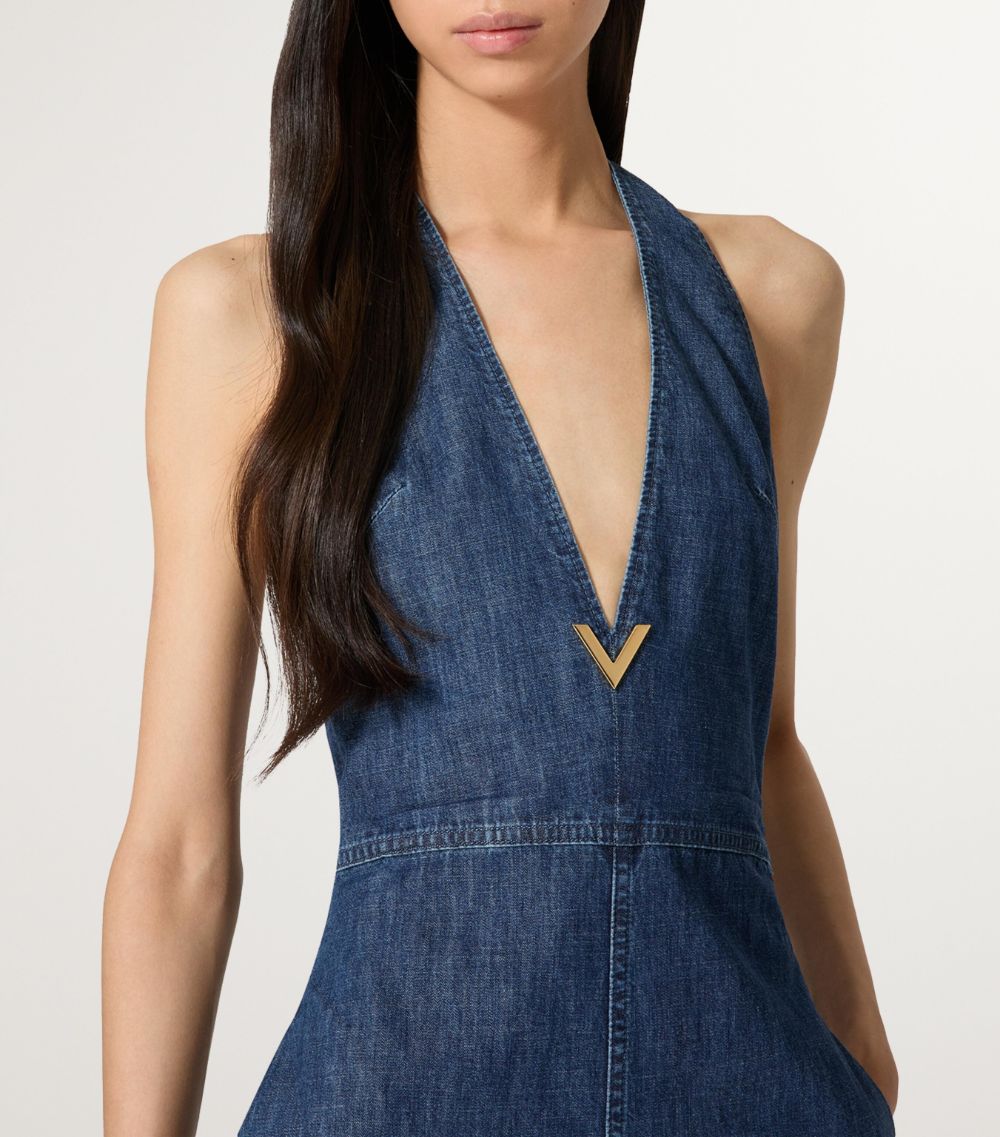 VALENTINO GARAVANI Valentino Garavani Denim Halterneck Jumpsuit